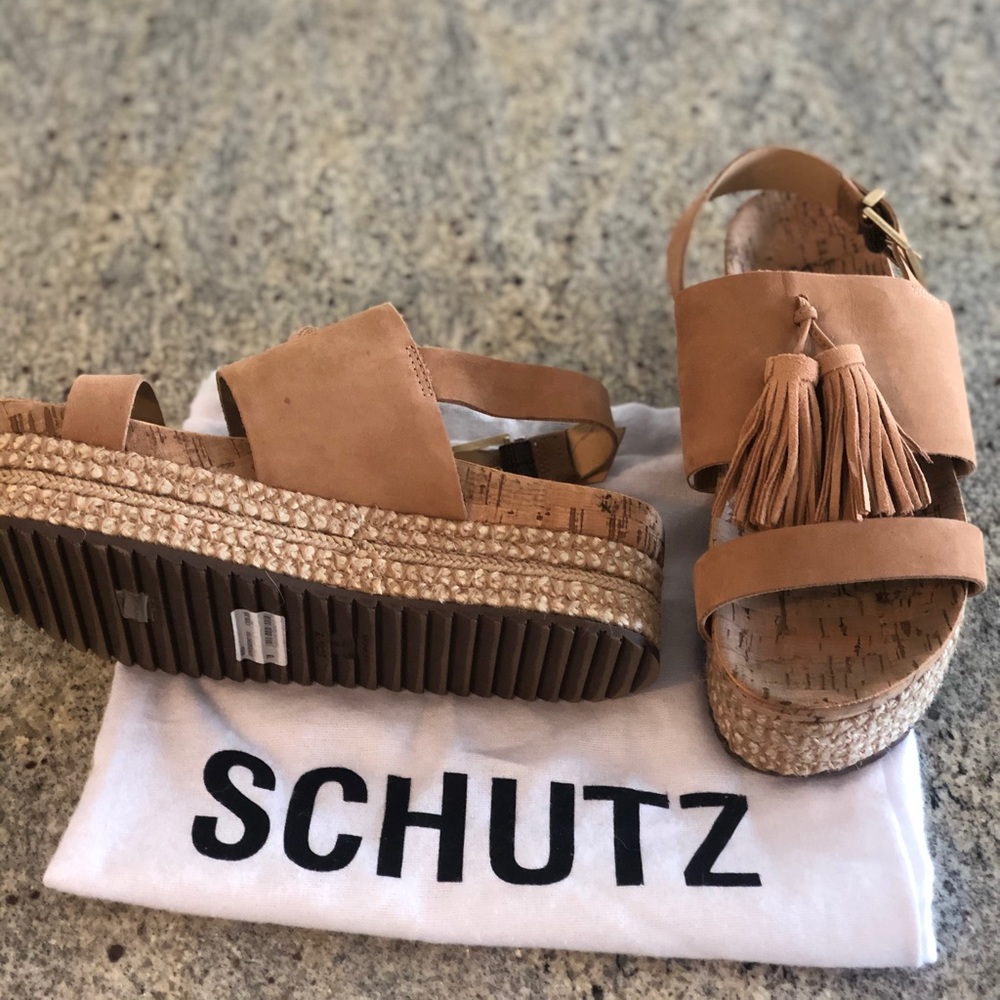 Schutz Nubuck Cork Monica Platform Espadrille 7